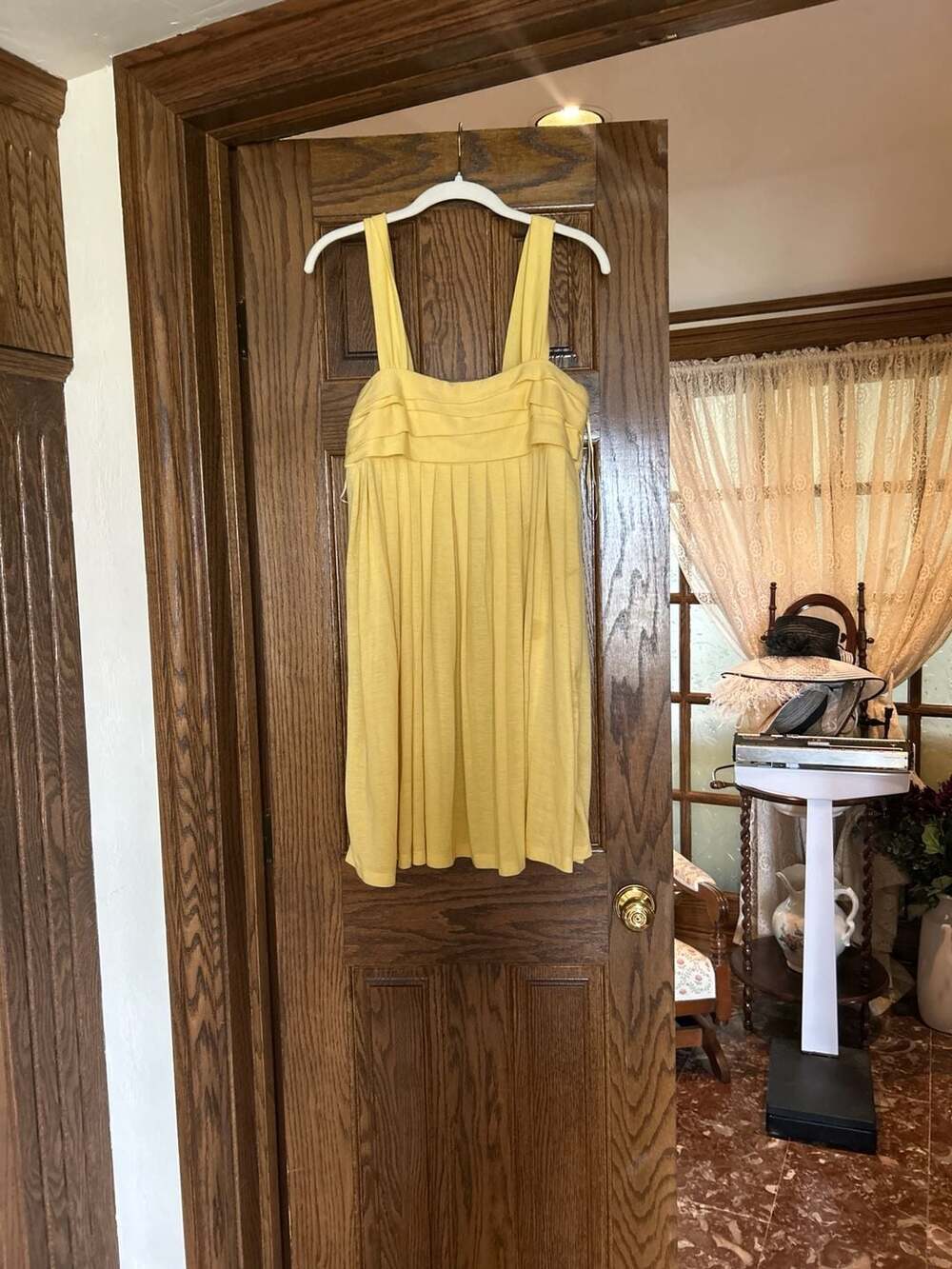 MaxRave Yellow Pleated Babydoll Mini Dress Size S